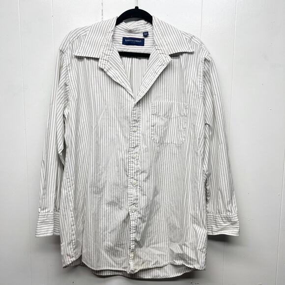 Kenneth Gordon Men's Vintage Striped Cotton Shirt Size 17-34 (Large) Flawed - Picture 1 of 15